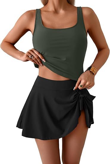 Ensemble Tankini Sportif Femme avec Jupe Flatteuse R&B