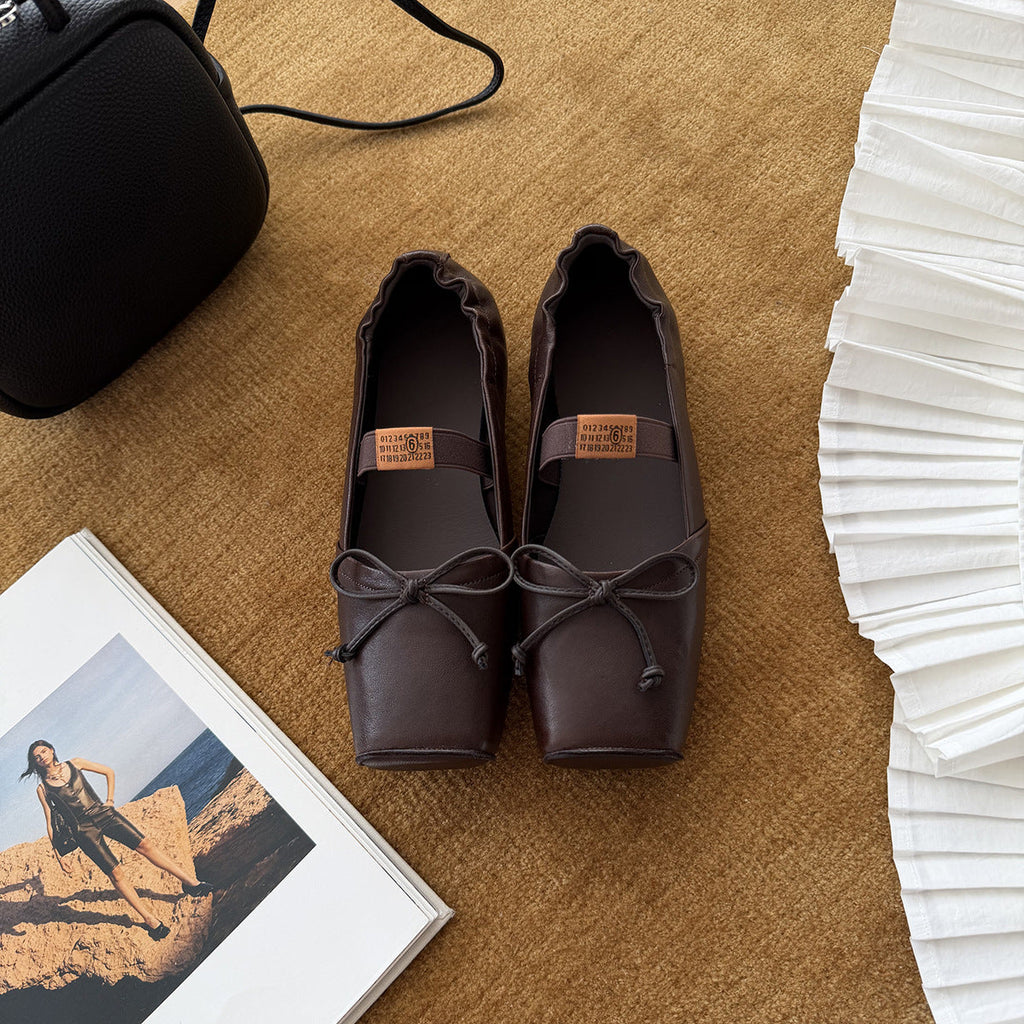 Ballerines Élégantes pour Femmes avec Bride à la Mode et Détail de Nœud Chic R&B