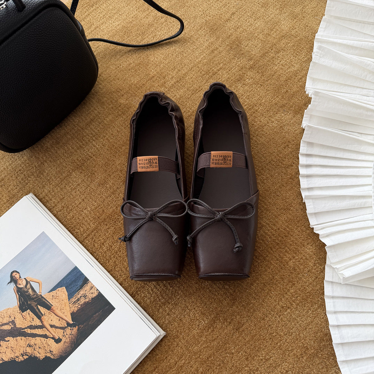 Ballerines Élégantes pour Femmes avec Bride à la Mode et Détail de Nœud Chic R&B