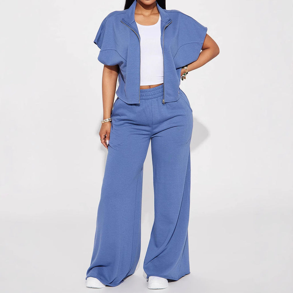 Pantalon Palazzo-Lounge pour femmes taille haute avec ceinture de confort froncée et silhouette large fluide Echo Archiv