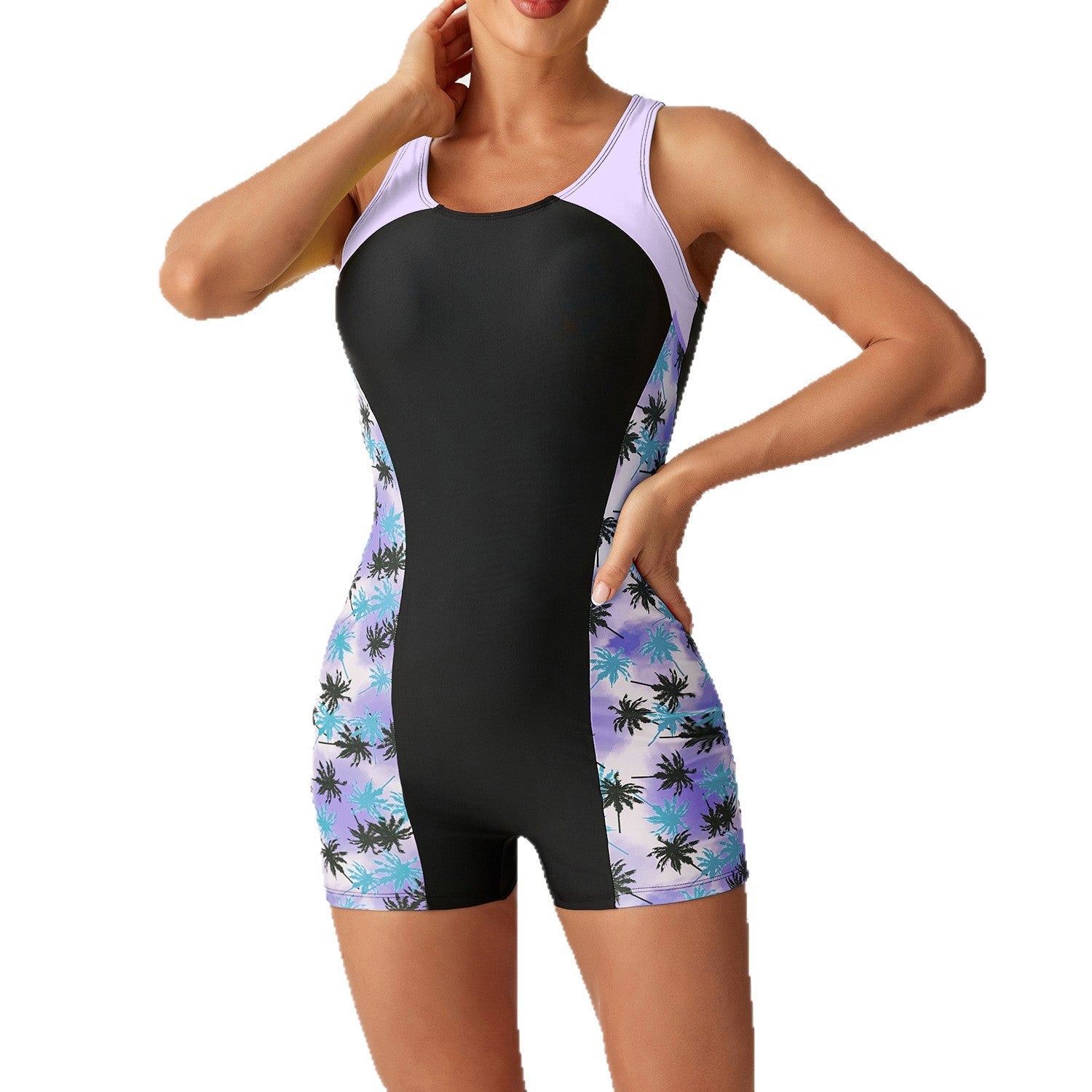 Maillot de bain sportif tendance pour femmes avec col haut Echo Archive