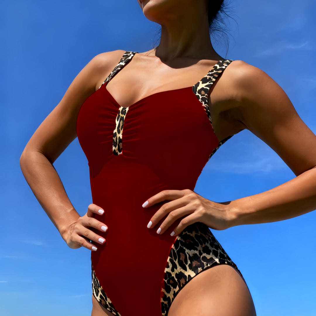 Maillot de bain une pièce pour femmes avec motif léopard à la mode R&B