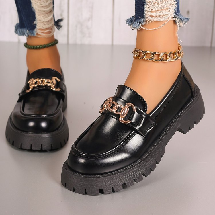 Mocassins pour femmes avec accent chaîne tendance et plateau robuste R&B