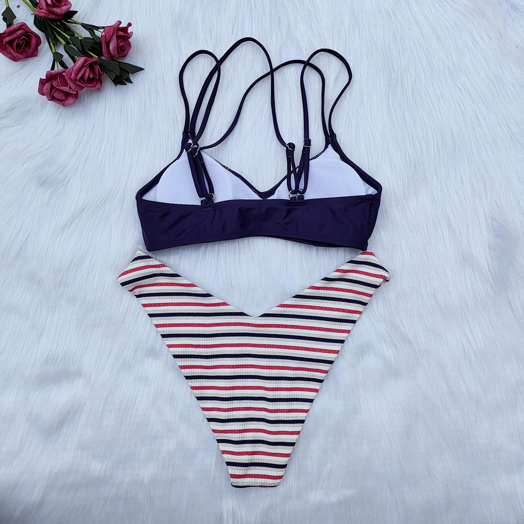 Bikini triangle pour femmes avec bretelles multiples R&B