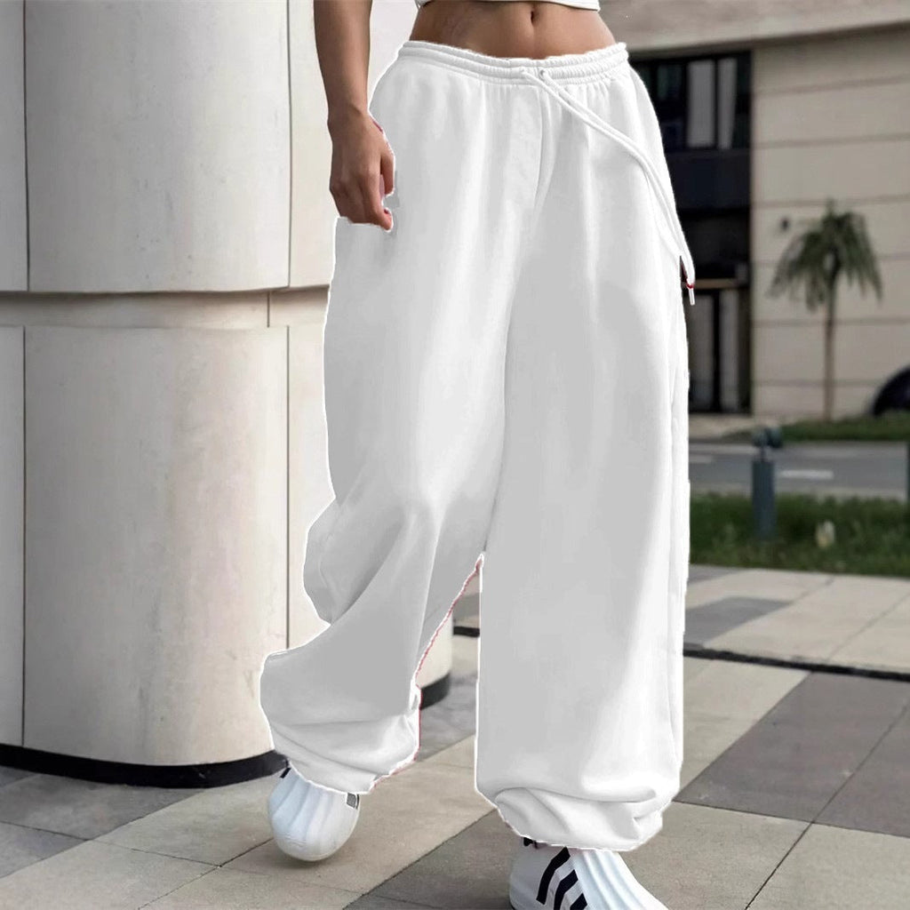 Pantalon de jogging large pour femmes avec ceinture confort haute, cordon de serrage et poignets élastiques Echo Archiv