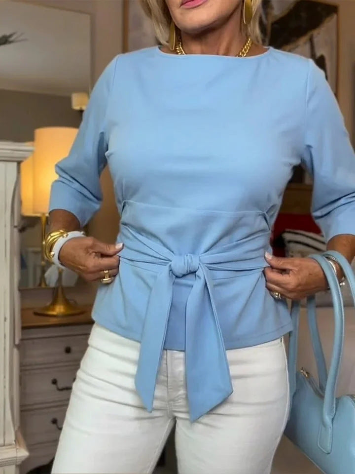 Chemisier Élégant pour Femmes avec Détail Nœud