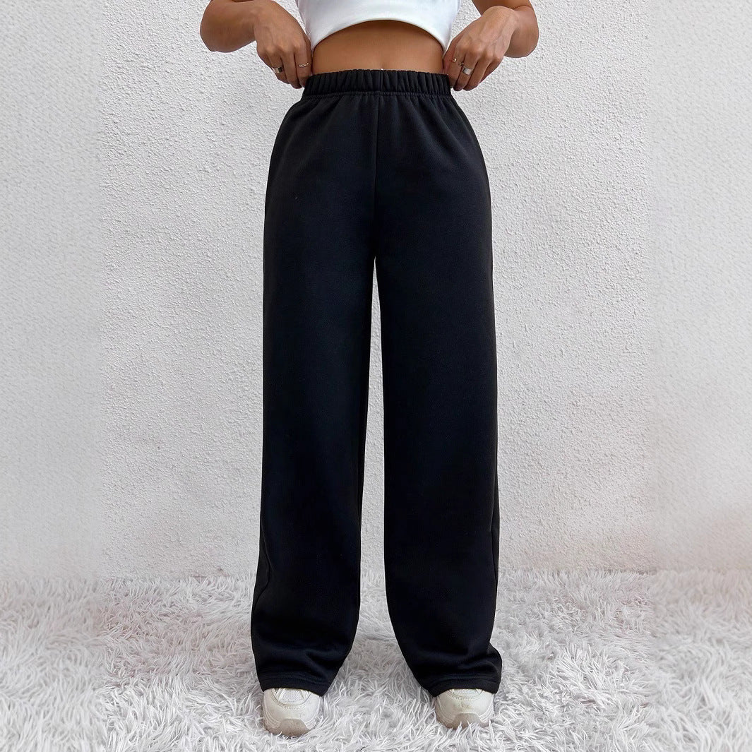 Pantalon de lounge large pour femmes en French Terry avec taille confortable, poches latérales et jambe fluide Echo Archiv