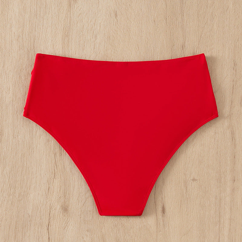 Pantalon de bikini taille haute pour femmes avec design à volants R&B