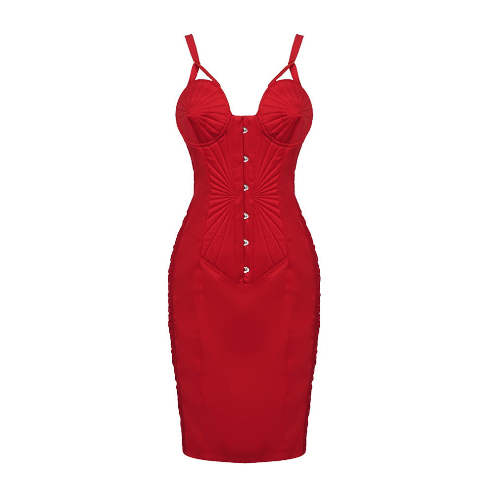 Robe femme ajustée avec des détails raffinés et un tissu scintillant Heidi-Mode