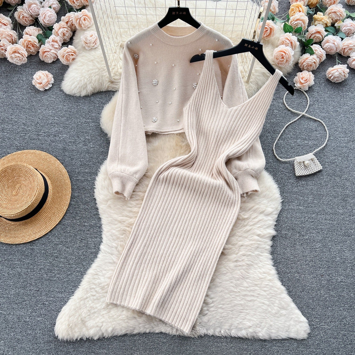 Robe en tricot pour femmes avec décolleté en V élégant Echo Archiv
