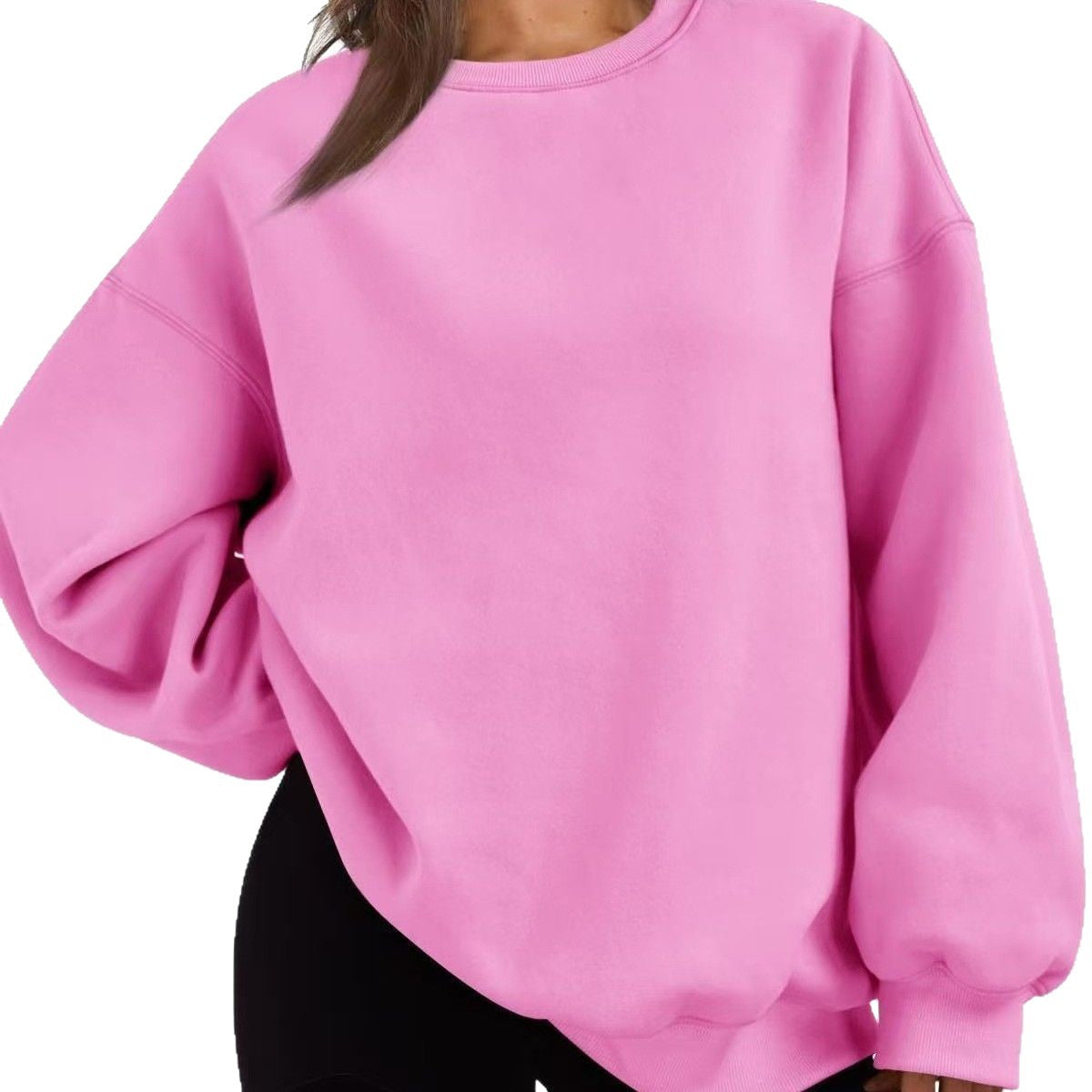 Sweatshirt oversized à col rond pour femmes avec épaules tombantes, doublure en polaire douce et bords côtelés Echo Archiv