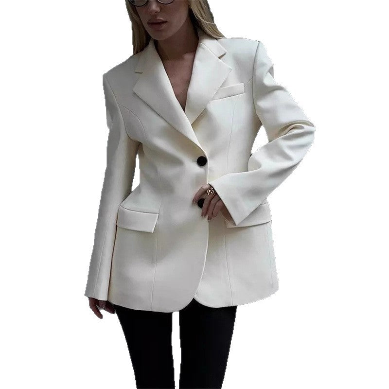 Blazer long oversized pour femmes avec épaule marquée et poches à rabat Echo Archiv