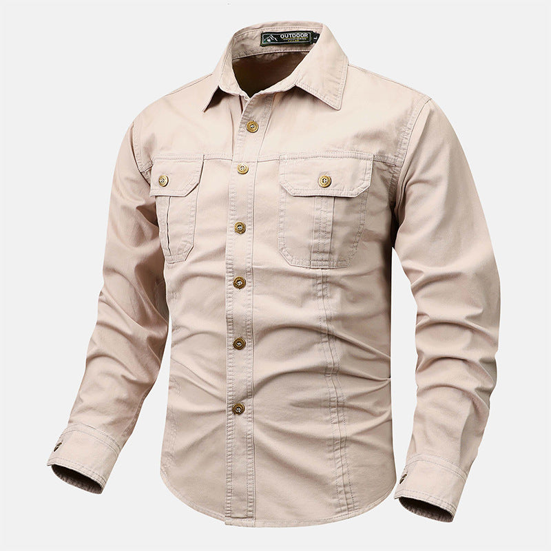Chemise en toile robuste pour hommes avec poches poitrine doubles et boutonnière intégrale Echo Archiv