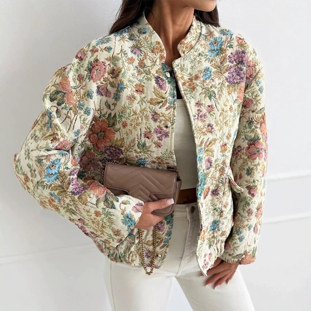 Veste à manches longues pour femmes avec boutons