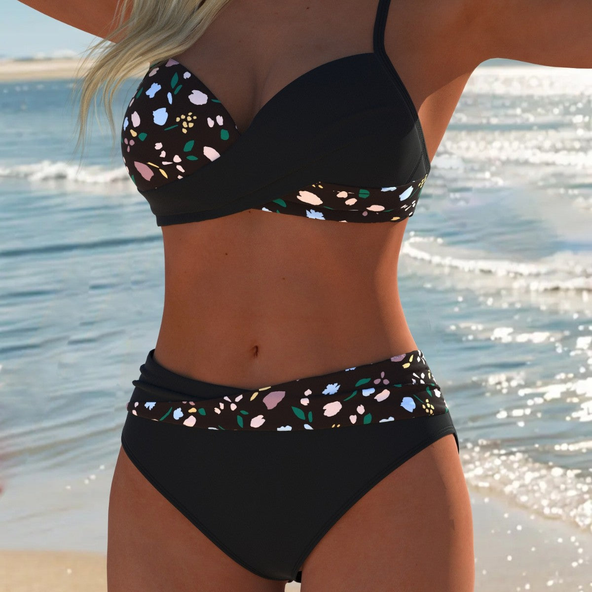 Ensemble de bikini pour femmes avec haut balconnet élégant et taille haute R&B