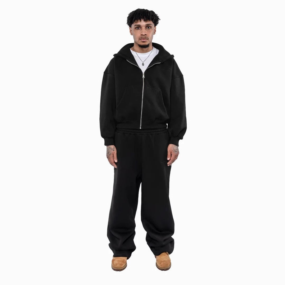 Ensemble homme décontracté avec sweat à capuche zippé et pantalon palazzo à silhouette épaule tombante Echo Archiv