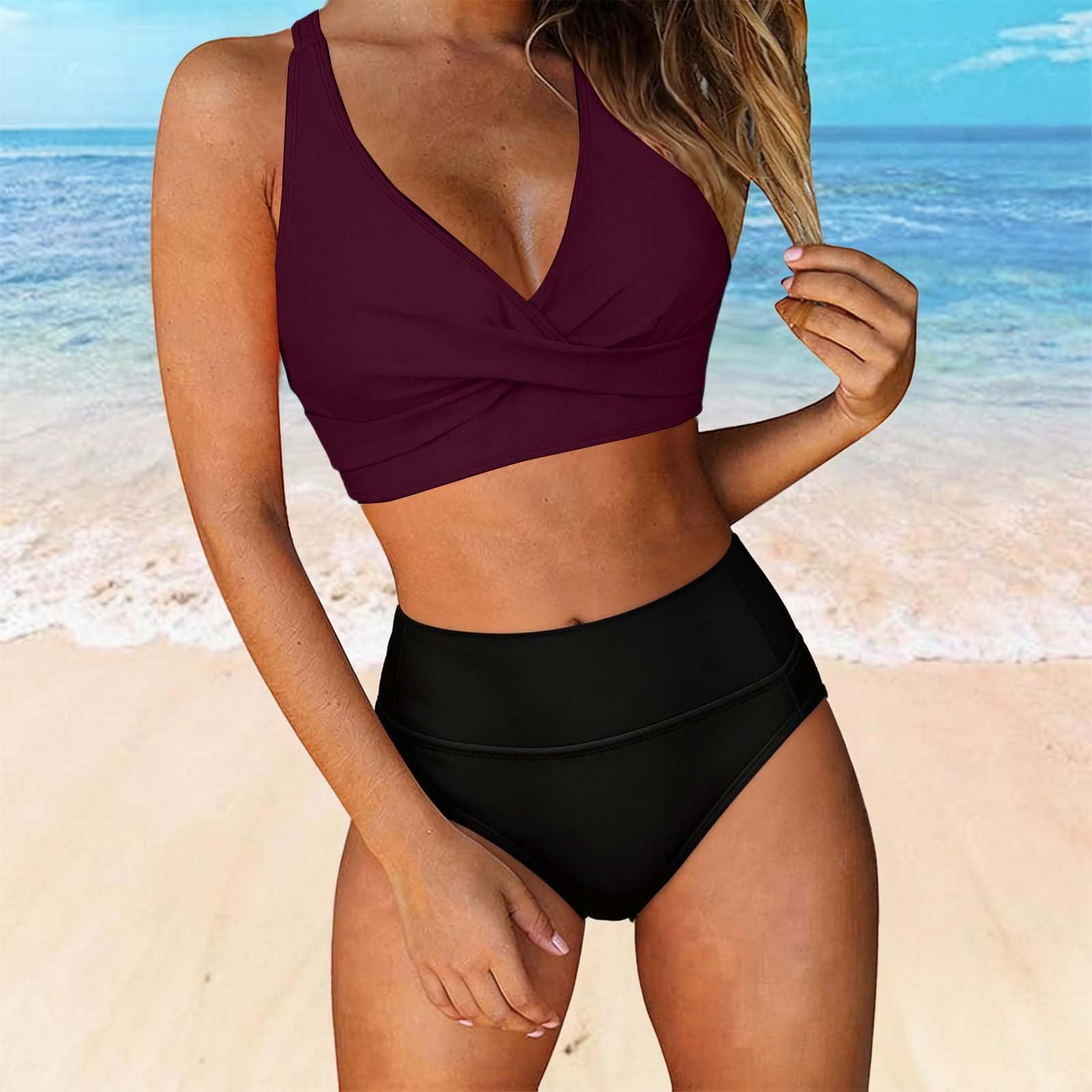 Maillot de bain deux pièces pour femmes avec design floral R&B