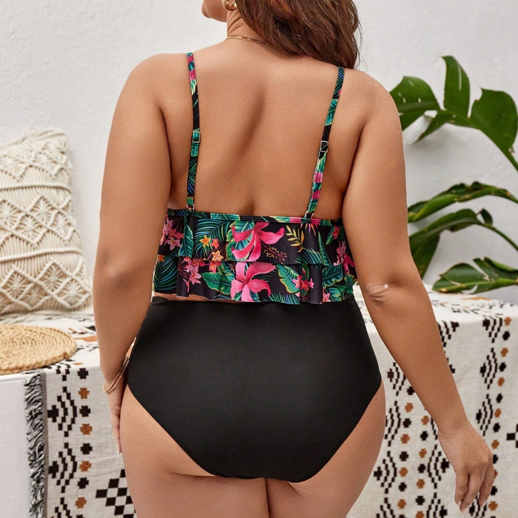 Ensemble Tankini Femme avec volants floraux R&B