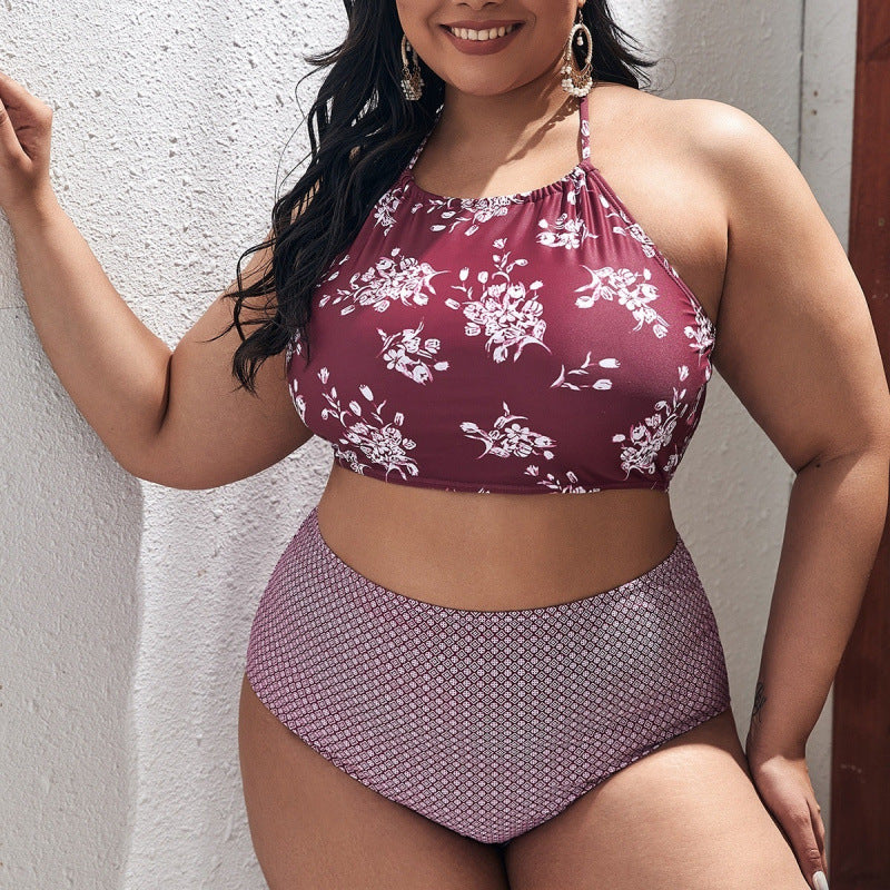 Bikini taille haute pour femmes avec haut cropped à la mode R&B