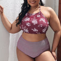 Bikini taille haute pour femmes avec haut cropped à la mode R&B