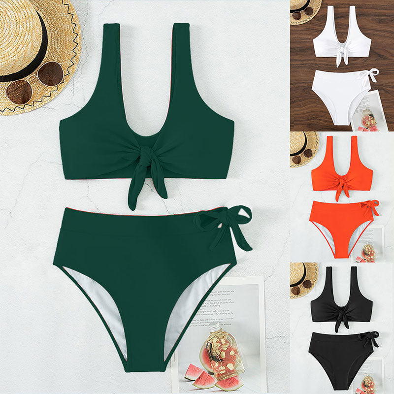 Bikini femme à taille haute avec nœud ajustable R&B