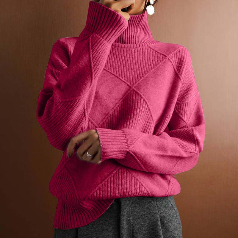 Karin - Pull Col Roulé Oversize Élégant