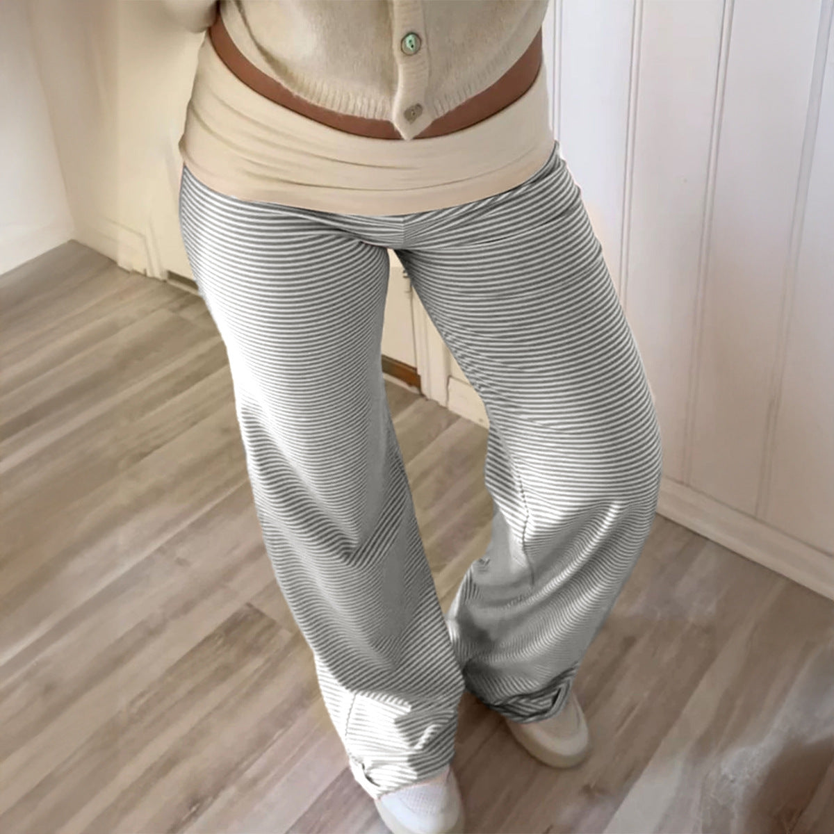 Pantalon lounge Palazzo pour femmes à taille haute et en tissu élastique Comfort-Stretch Echo Archiv