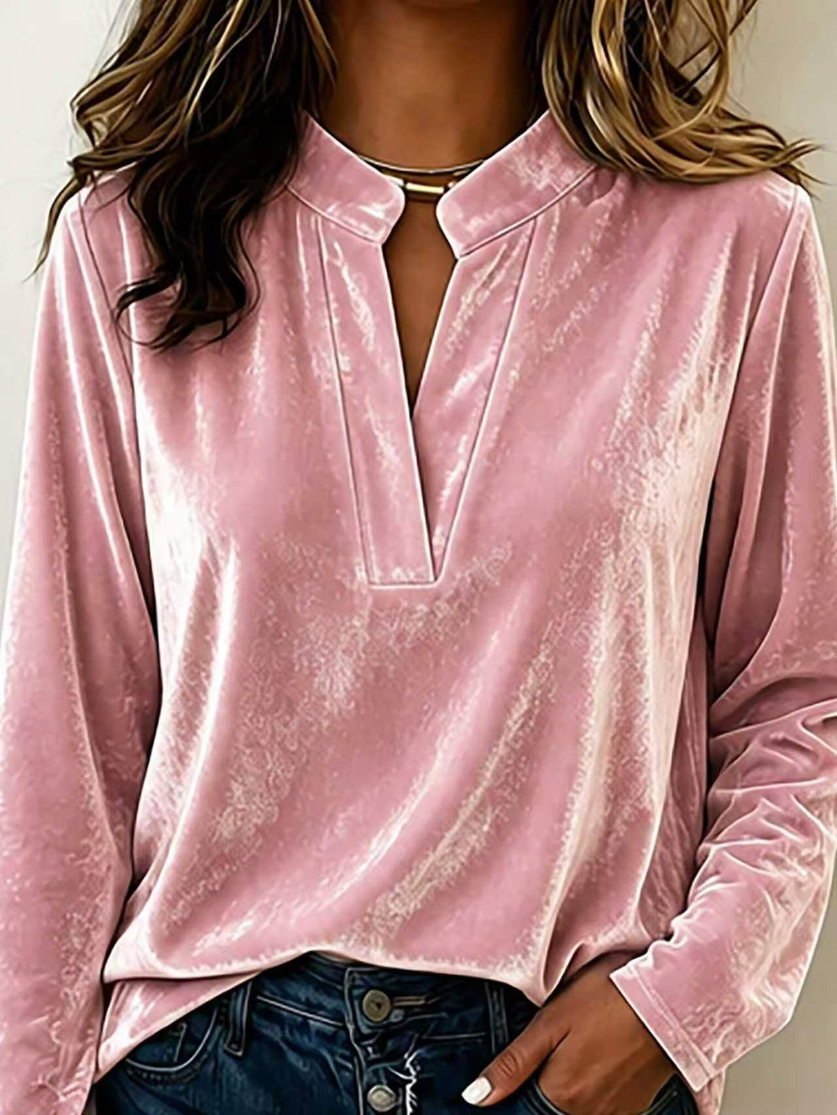 Blouse en Velours Élegante pour Femmes
