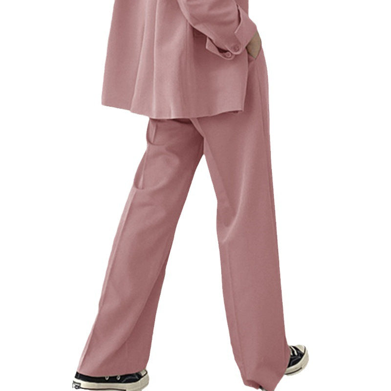Pantalon en tissu élégant et taille haute pour femmes