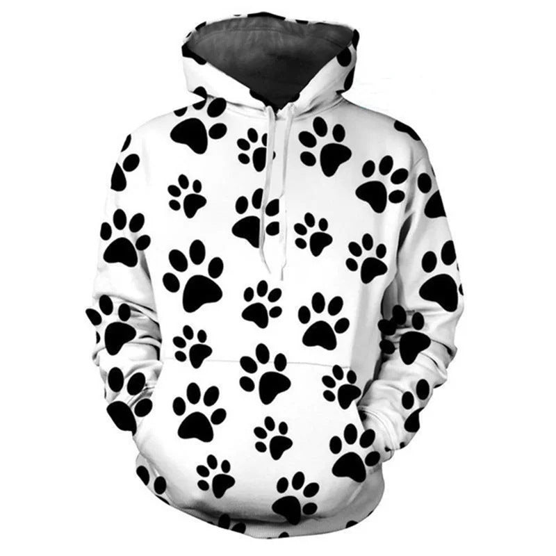 Sweat à capuche amusant pour femmes avec motif de pattes Echoarchiv
