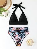Ensemble de bikini triangle taille haute pour femmes avec design floral R&B