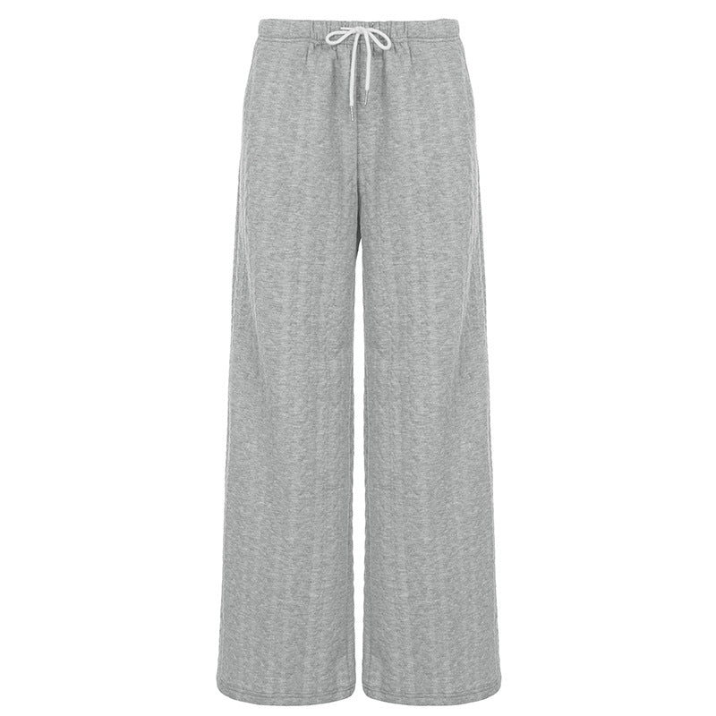 Pantalon Palazzo-Lounge large pour dames en jersey doux avec cordon de serrage et ceinture confortable Echo Archiv