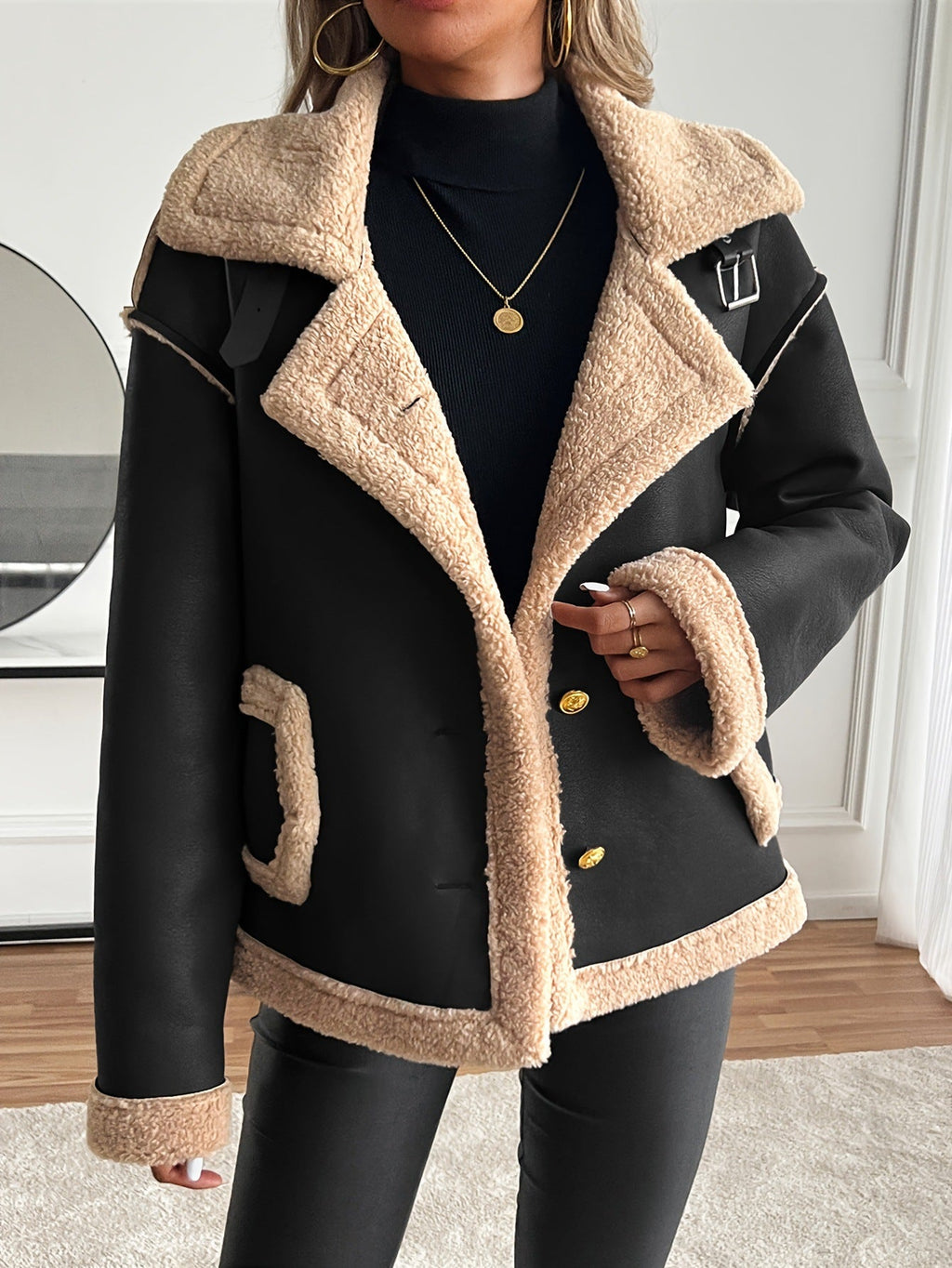 Veste en Teddy pour Femmes à la Mode