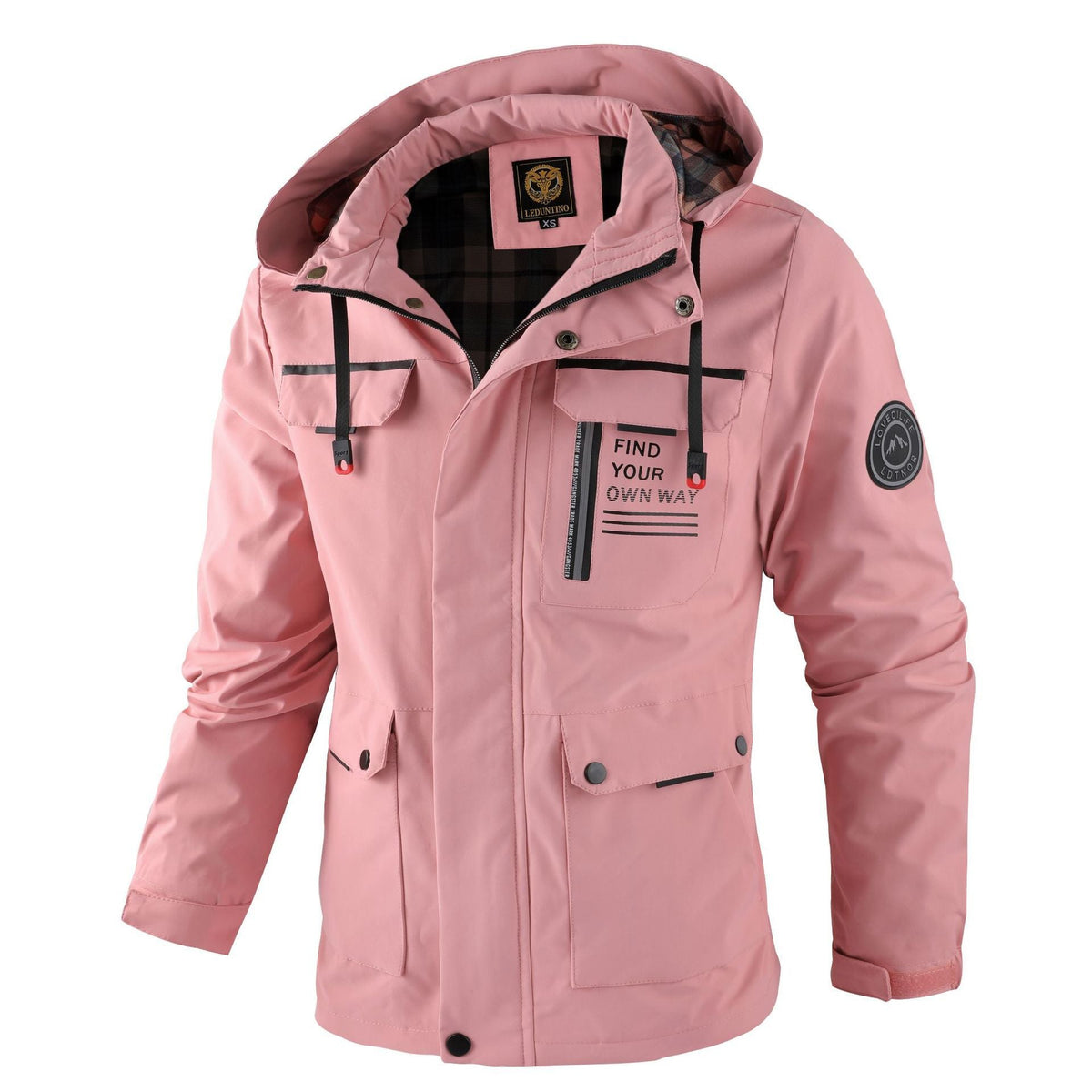 Parka Softshell urbaine pour hommes avec capuche, fermeture éclair à double sens dissimulée et poche sur le bras Echo Archiv