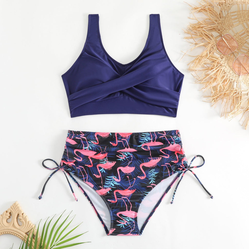 Ensemble de bikini taille haute pour femmes avec bretelles réglables R&B