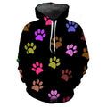 Sweat à capuche amusant pour femmes avec motif de pattes Echoarchiv
