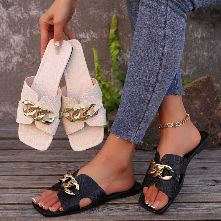 Mules pour femmes avec détail en chaîne R&B