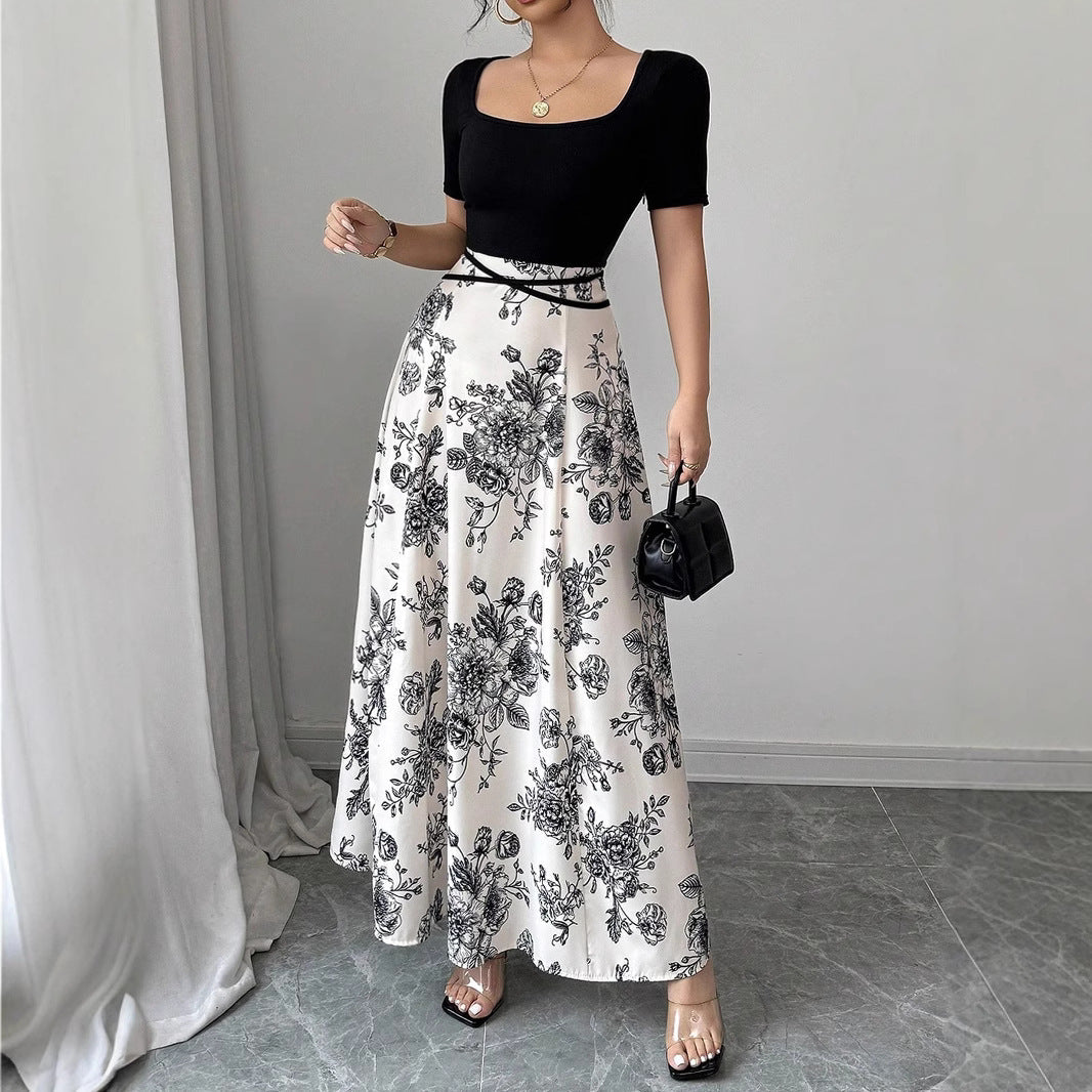 Jupe Maxi Élégante pour Femme avec Motif Floral R&B