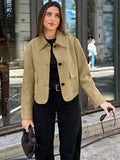 Veste en daim courte pour femmes