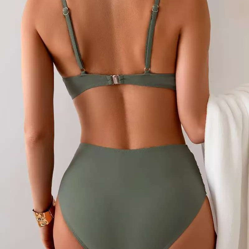 Ensemble de bikini taille haute pour femmes avec design élégant enroulé R&B