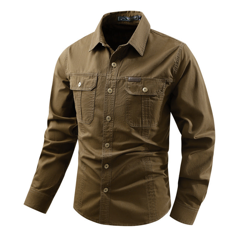 Chemise en toile légère pour hommes avec deux poches poitrine plaquées et coutures renforcées Echo Archiv
