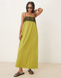 Robe maxi inspirée de la lingerie de nuit pour femmes avec bustier en dentelle et fines bretelles spaghetti R&B