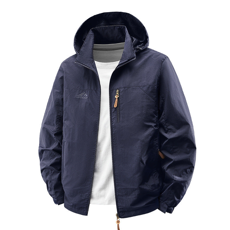 Veste unisexe légère et imperméable pour le plein air avec capuche et poches zippées étanches Echo Archiv