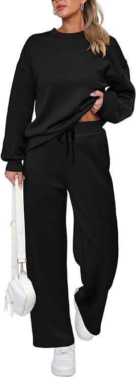 Ensemble de lounge pour femmes en French-Terry à deux pièces avec pull à col rond oversize et jogger taille haute Echo Archiv