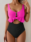 Ensemble de bikini taille haute pour femmes avec détails en volants R&B