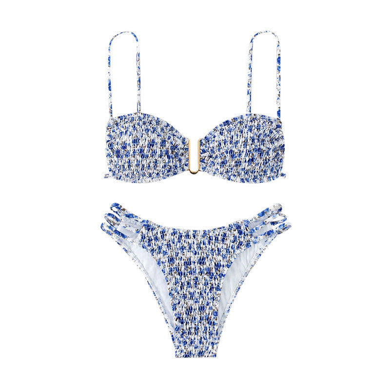 Ensemble de bikini push-up pour femmes avec fronces raffinées R&B
