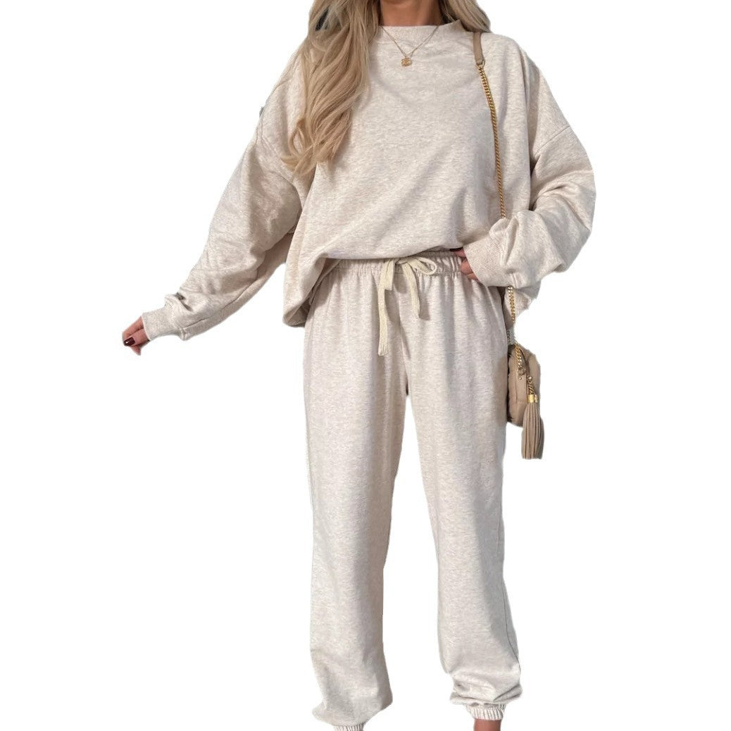Ensemble lounge doux pour femmes en mélange de coton avec cordon de serrage et poignets élastiques Echo Archive