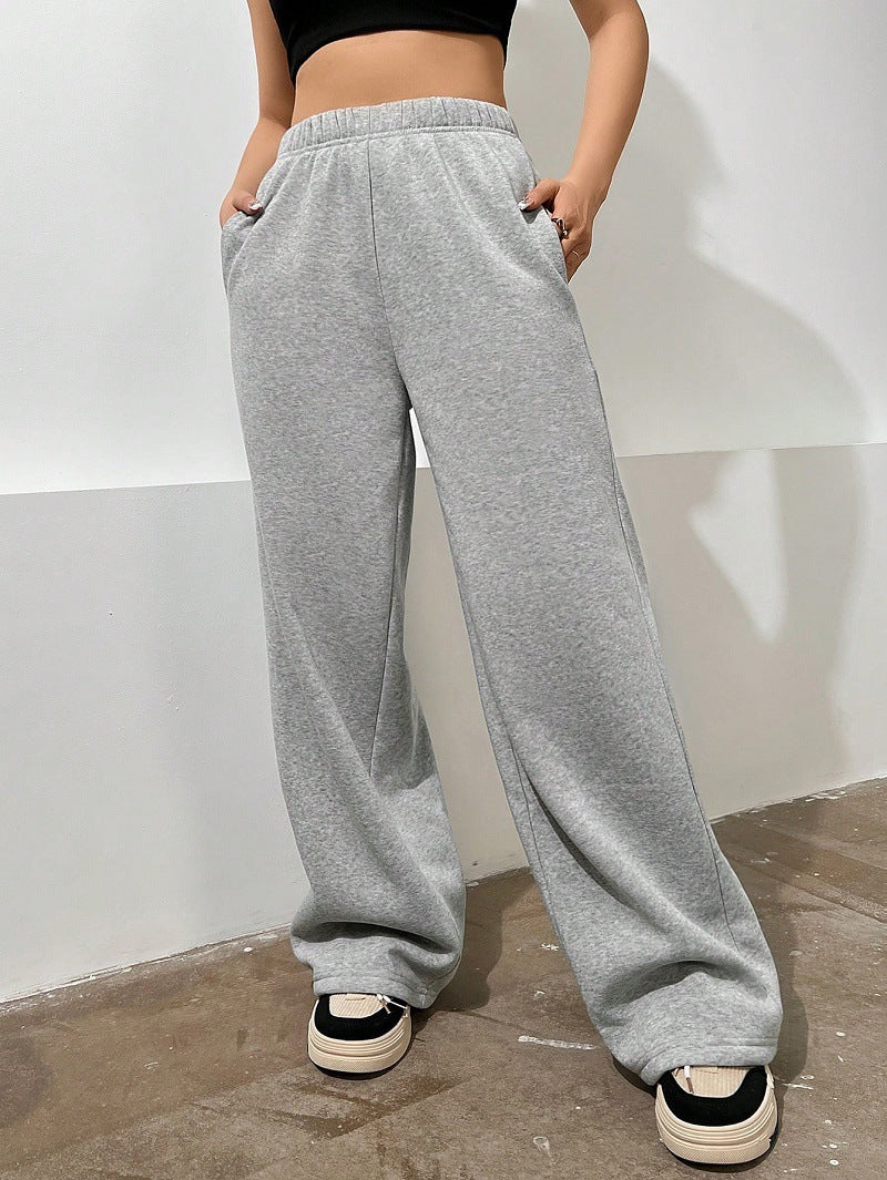 Pantalon de lounge large pour femmes en French Terry avec taille confortable, poches latérales et jambe fluide Echo Archiv