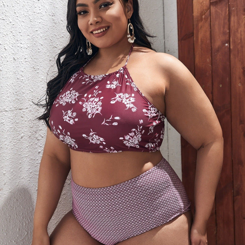 Bikini taille haute pour femmes avec haut cropped à la mode R&B