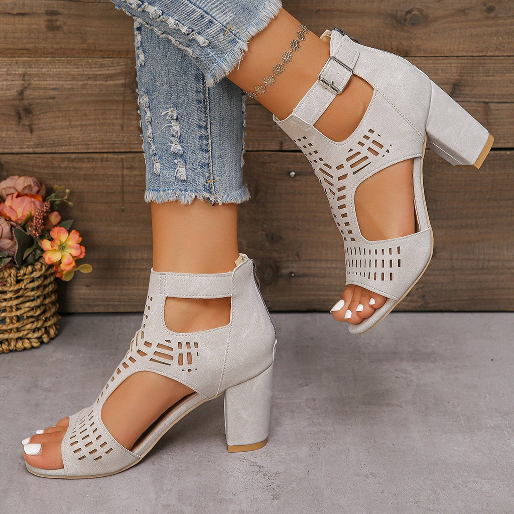 Sandales ouvertes à talons hauts pour femmes avec design à la mode R&B